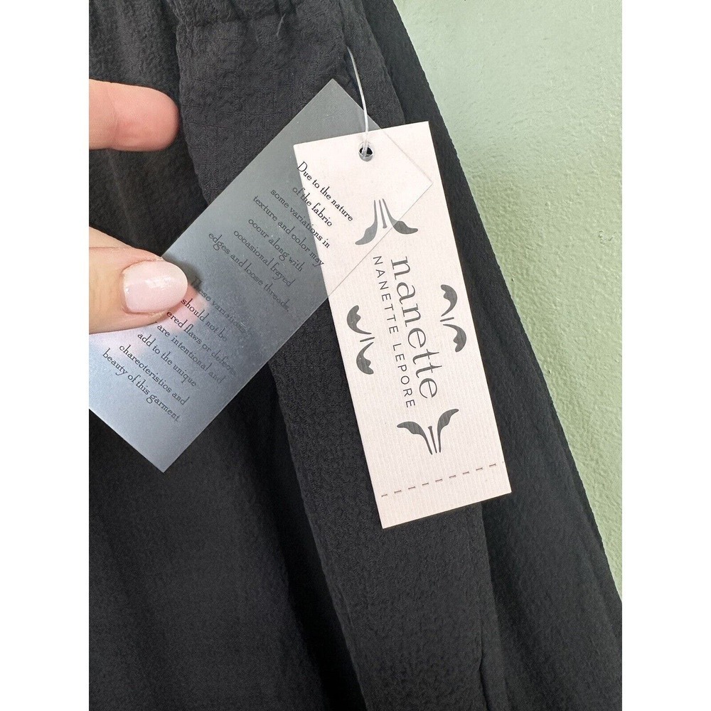 Nanette Lepore Skirt Size XL Black Tiered Midi Flowy Boho Church Office Modest - Picture 2 of 7